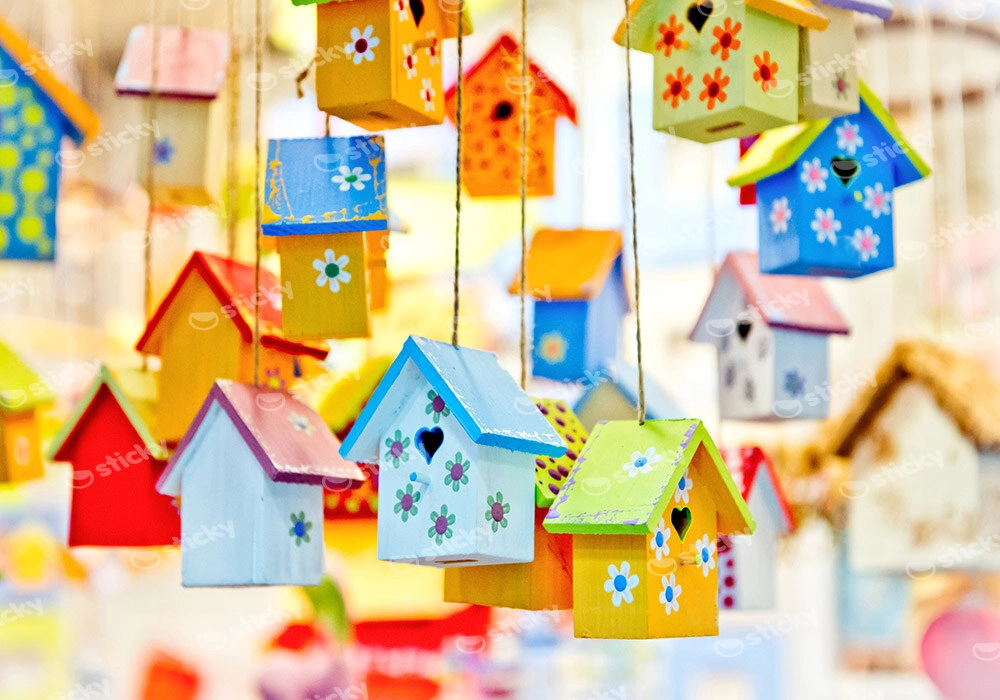 Πινακας σε καμβά BIRD HOUSES