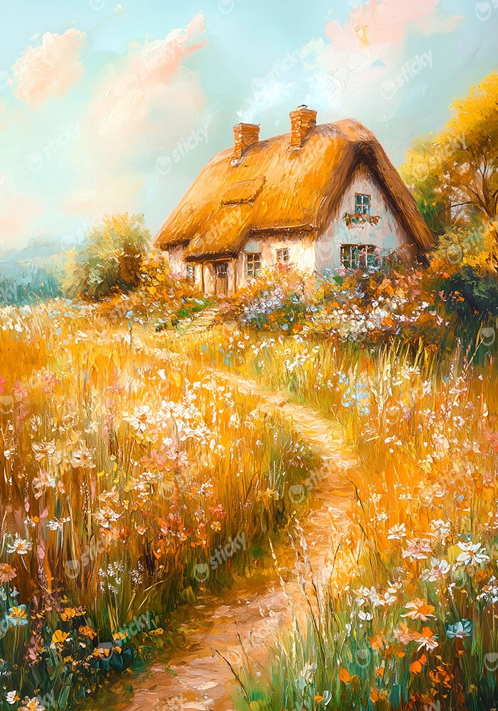 Πίνακας σε Καμβά VINTAGE PASTEL COUNTRYSIDE 2