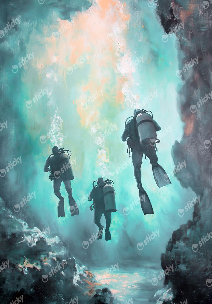 Πίνακας σε Καμβά VINTAGE PASTEL DIVERS
