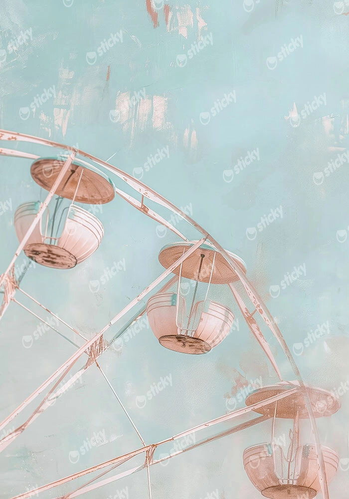 Πίνακας σε Καμβά VINTAGE PASTEL FERRIS WHEEL