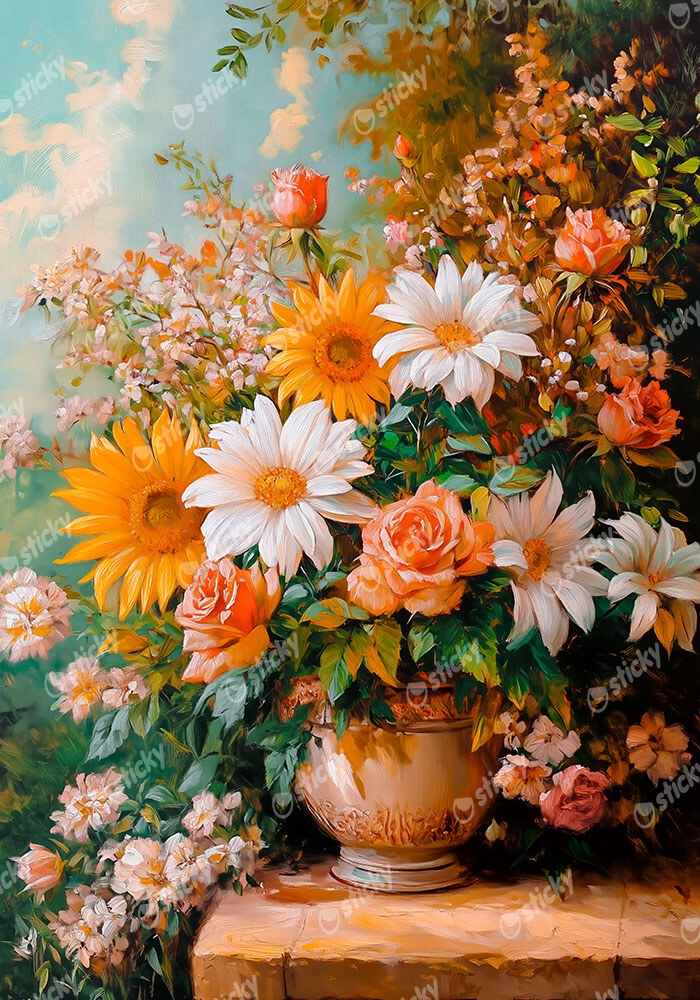 Πίνακας σε Καμβά VINTAGE PASTEL FLOWERS 2