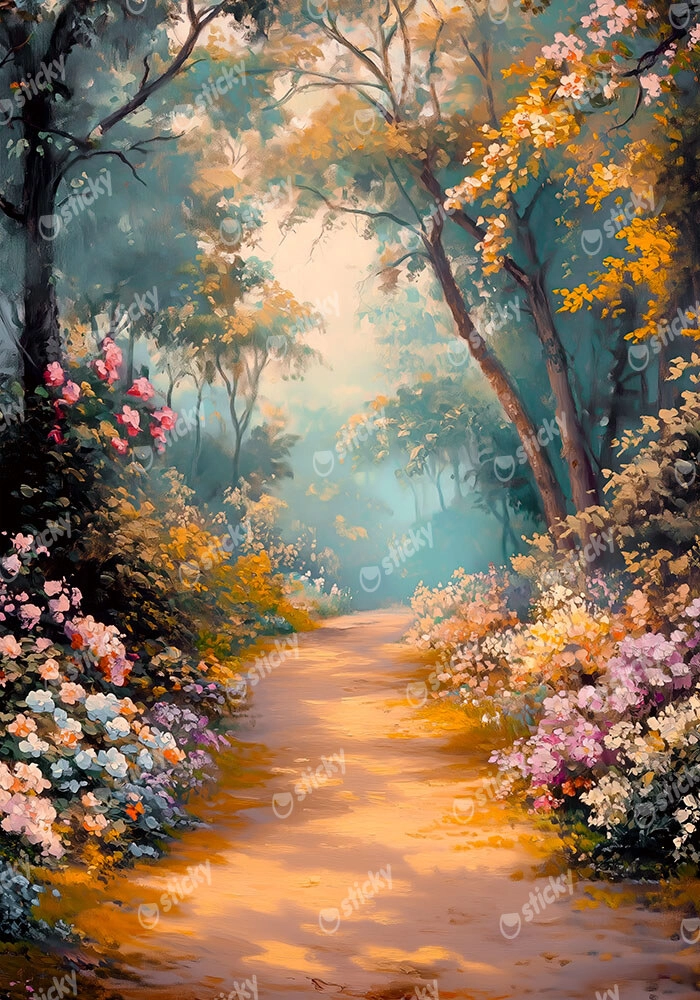 Πίνακας σε Καμβά VINTAGE PASTEL FOREST PATH
