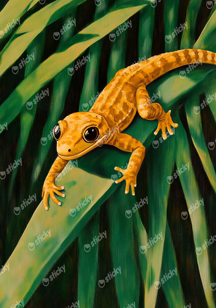 Πίνακας σε Καμβά VINTAGE PASTEL GEKO