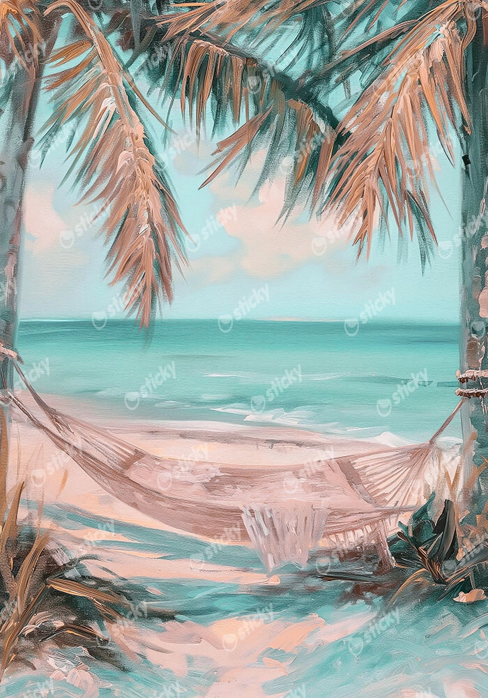 Πίνακας σε Καμβά VINTAGE PASTEL HAMMOCK