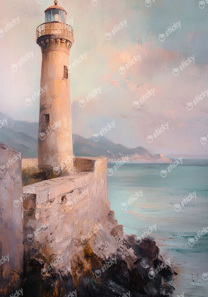 Πίνακας σε Καμβά VINTAGE PASTEL LIGHTHOUSE 2
