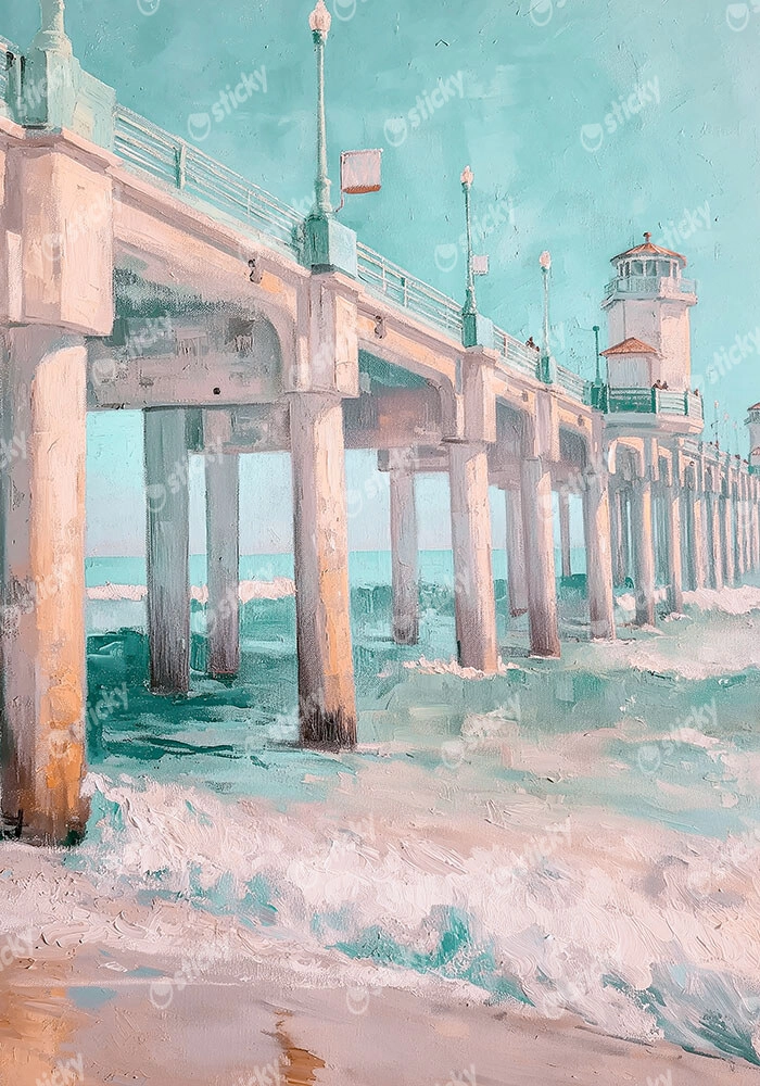 Πίνακας σε Καμβά VINTAGE PASTEL PIER 2