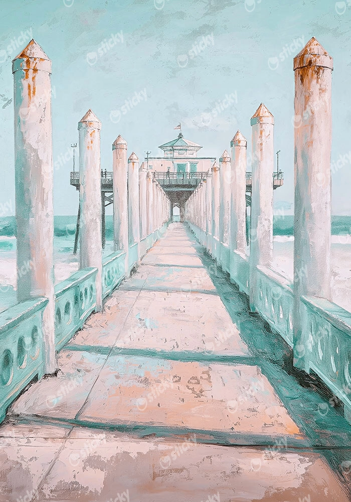 Πίνακας σε Καμβά VINTAGE PASTEL PIER 3