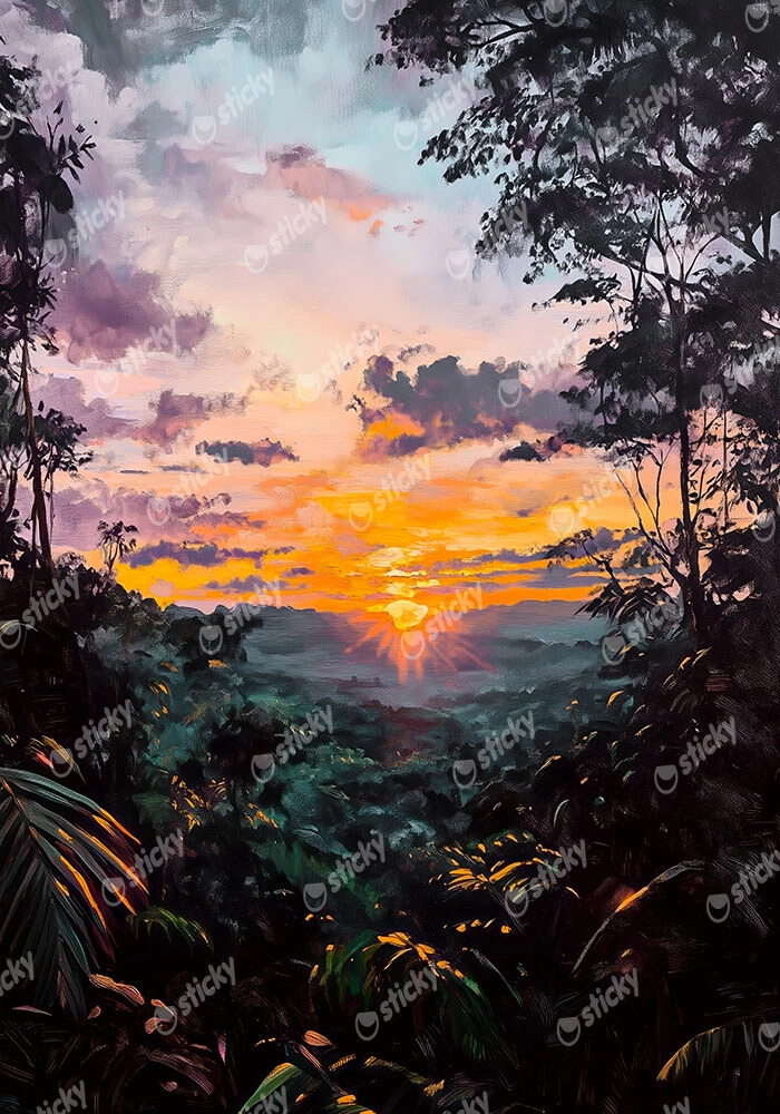 Πίνακας σε Καμβά VINTAGE PASTEL RAINFOREST 2