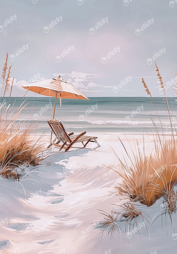 Πίνακας σε Καμβά VINTAGE PASTEL UMBRELLA 3