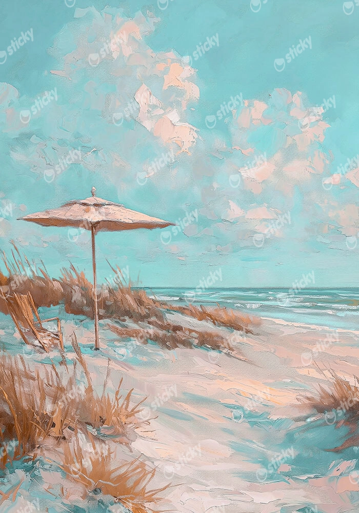Πίνακας σε Καμβά VINTAGE PASTEL UMBRELLA 4