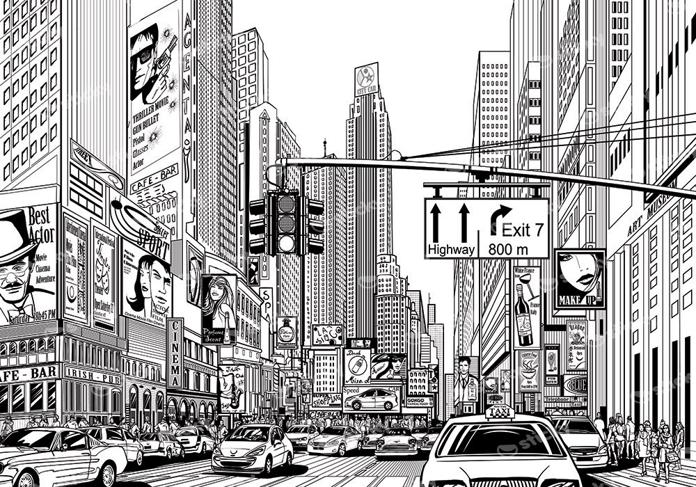 Πινακας σε καμβά NEW YORK SKETCH
