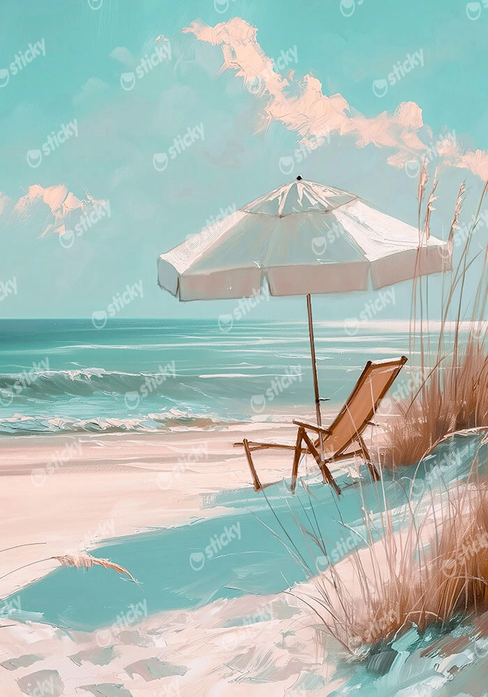 Πίνακας σε Καμβά VINTAGE PASTEL UMBRELLA 6