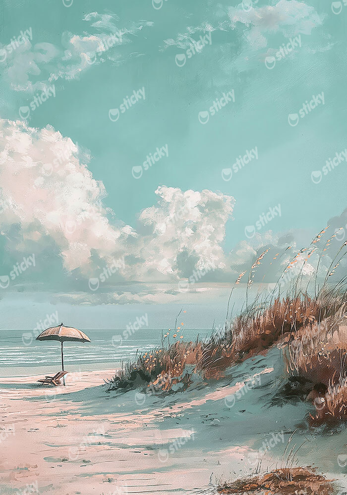 Πίνακας σε Καμβά VINTAGE PASTEL UMBRELLA 8