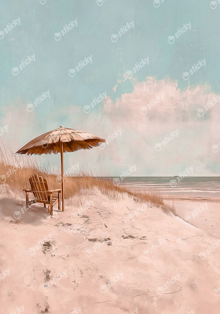 Πίνακας σε Καμβά VINTAGE PASTEL UMBRELLA
