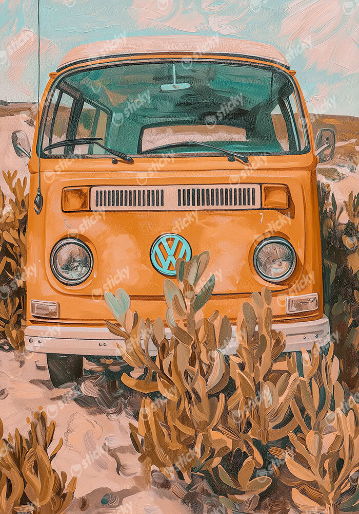 Πίνακας σε Καμβά VINTAGE PASTEL VAN 2