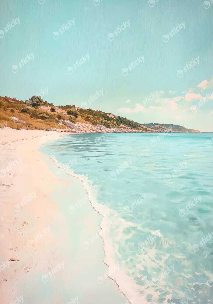 Πίνακας σε Καμβά VINTAGE PASTEL BEACH 2