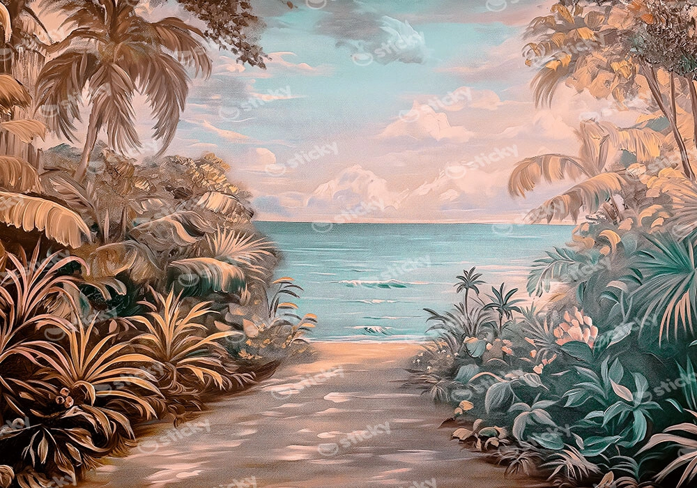 Πίνακας σε Καμβά VINTAGE PASTEL BEACH PATH 6