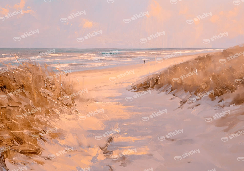 Πίνακας σε Καμβά VINTAGE PASTEL BEACH PATH 7