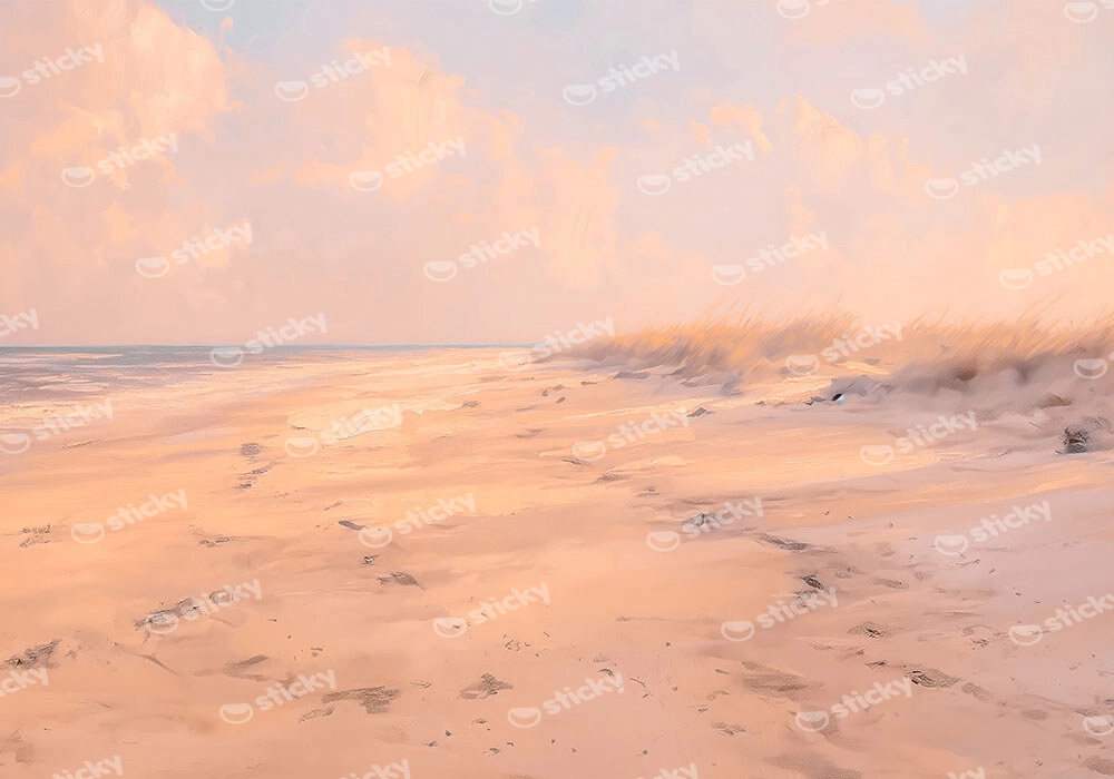 Πίνακας σε Καμβά VINTAGE PASTEL BEACH VIEW 8