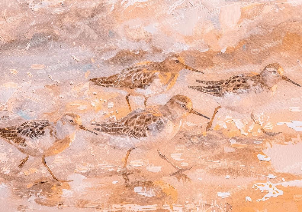Πίνακας σε Καμβά VINTAGE PASTEL BIRDS