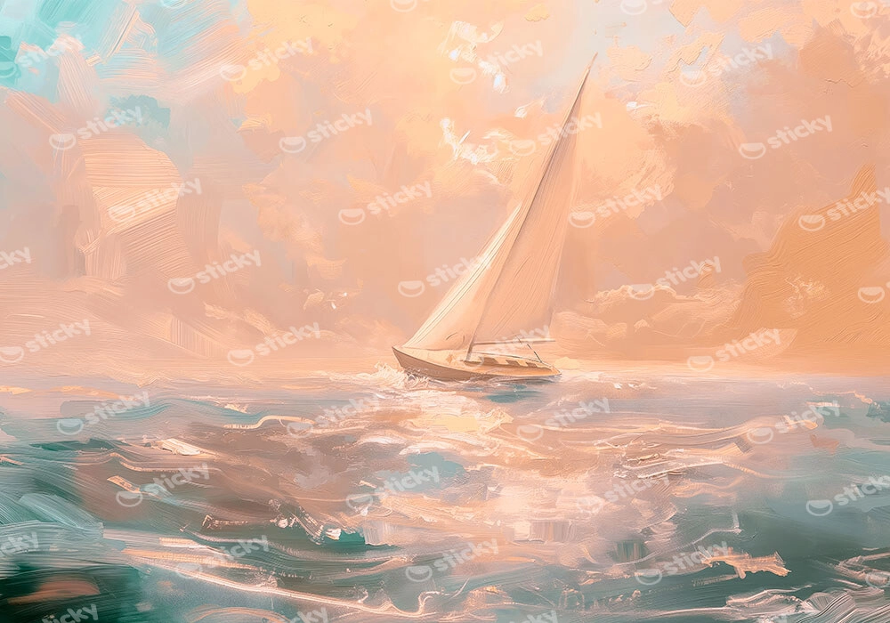 Πίνακας σε Καμβά VINTAGE PASTEL BOAT 10