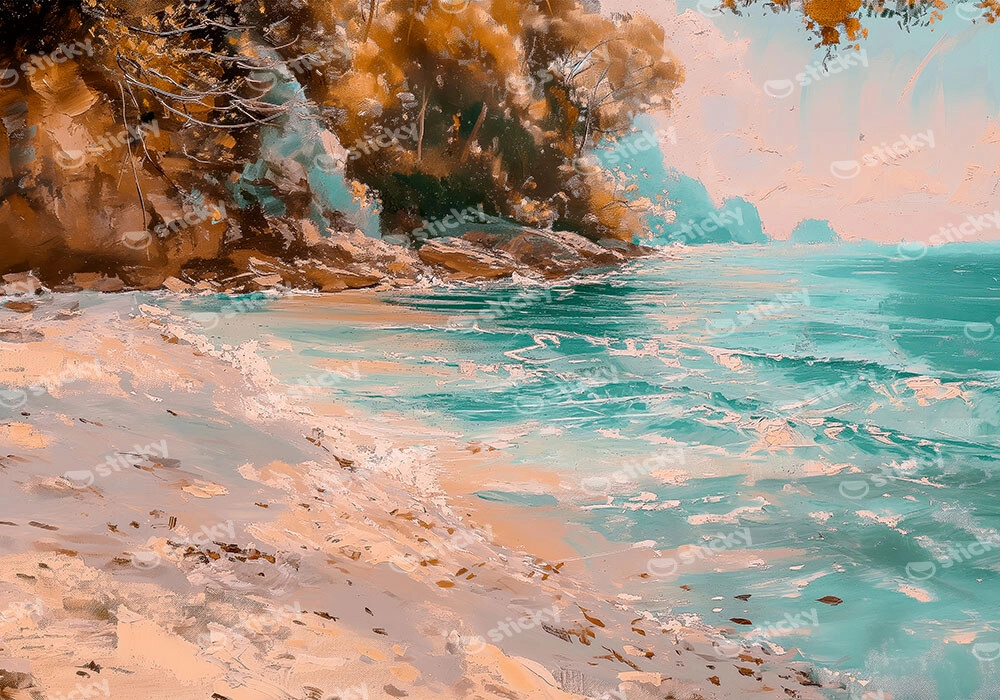 Πίνακας σε Καμβά VINTAGE PASTEL CALM BEACH 2