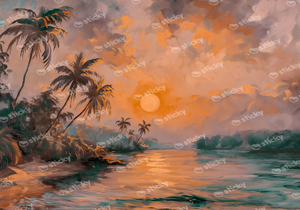 Πίνακας σε Καμβά VINTAGE PASTEL CALM BEACH 3