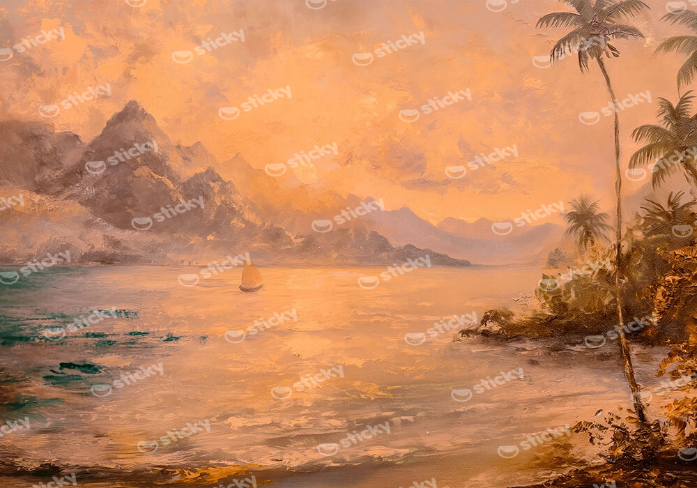 Πίνακας σε Καμβά VINTAGE PASTEL CALM BEACH 4