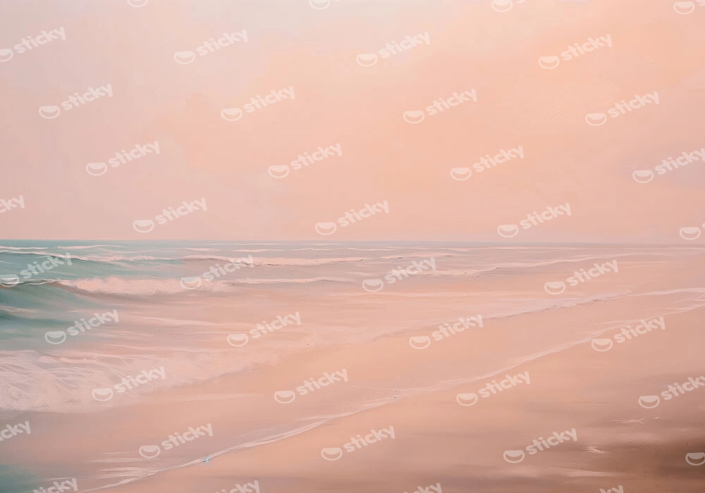 Πίνακας σε Καμβά VINTAGE PASTEL CALM BEACH