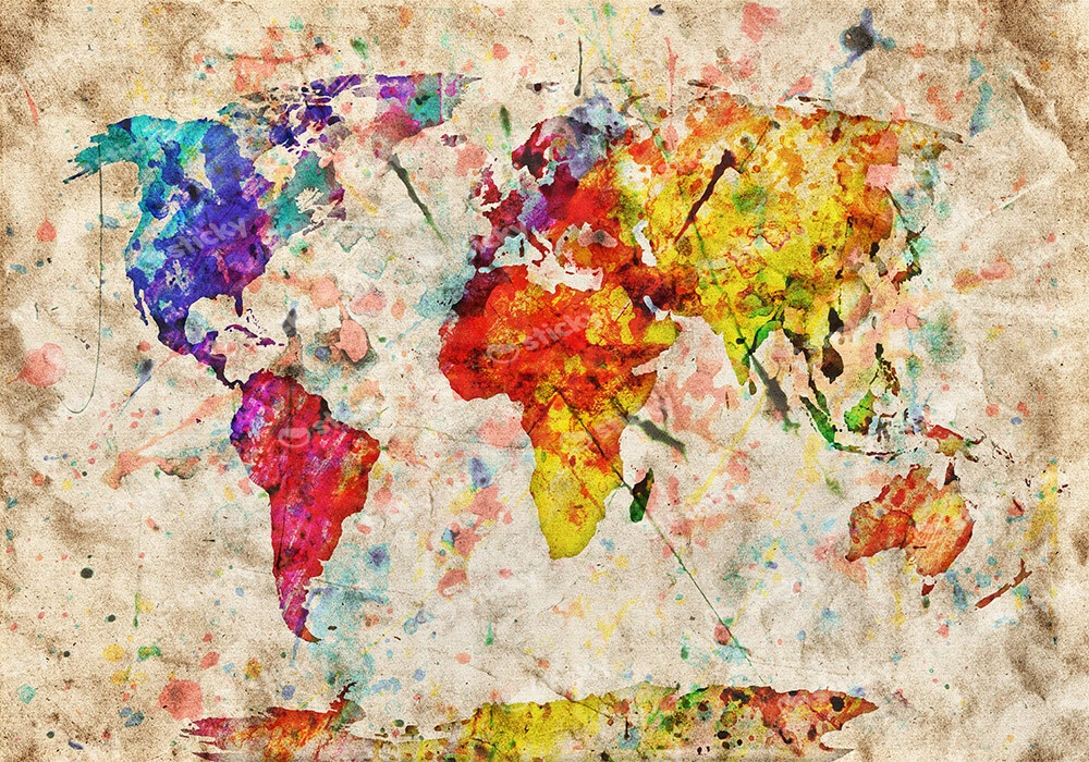Πινακας σε καμβά WATERCOLOR MAP
