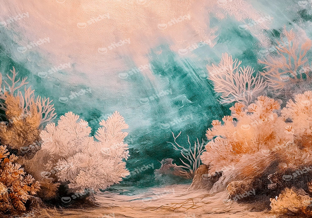 Πίνακας σε Καμβά VINTAGE PASTEL CORAL REEF 5