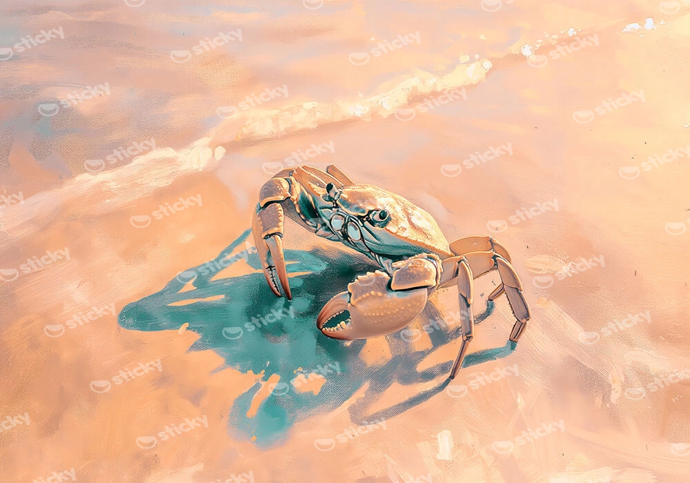 Πίνακας σε Καμβά VINTAGE PASTEL CRAB 2