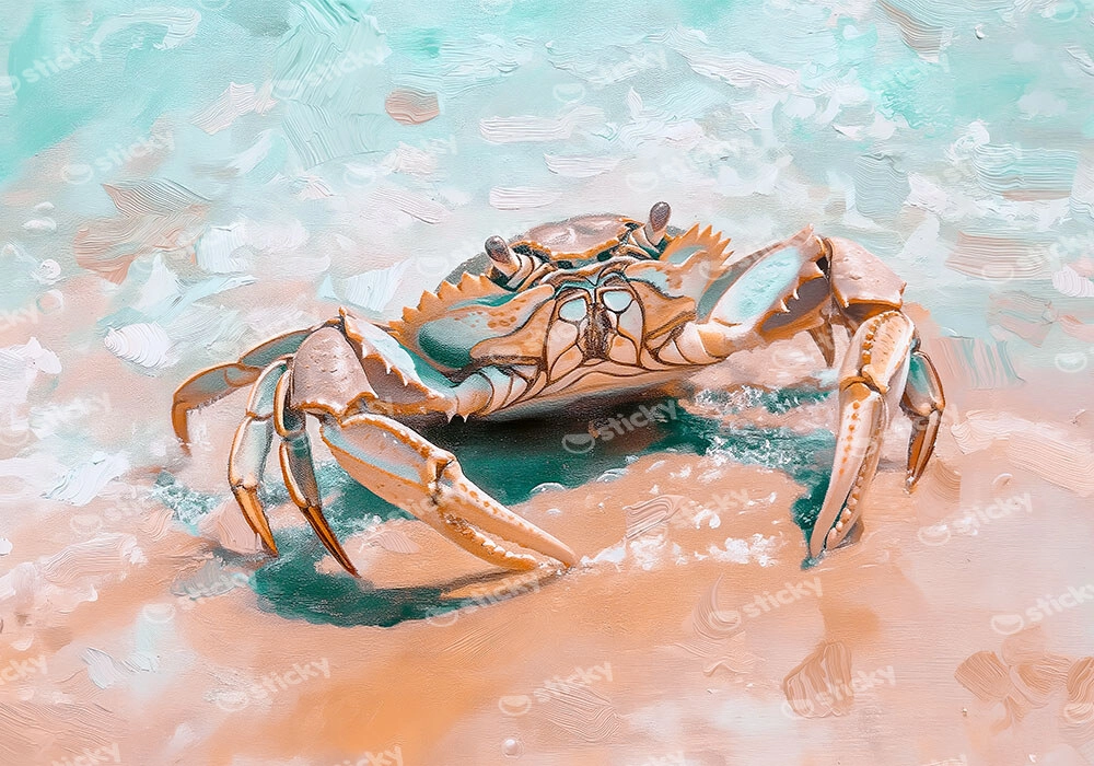 Πίνακας σε Καμβά VINTAGE PASTEL CRAB 4
