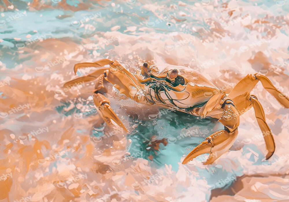 Πίνακας σε Καμβά VINTAGE PASTEL CRAB 5