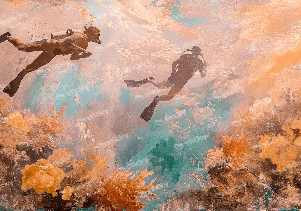 Πίνακας σε Καμβά VINTAGE PASTEL DIVERS 2