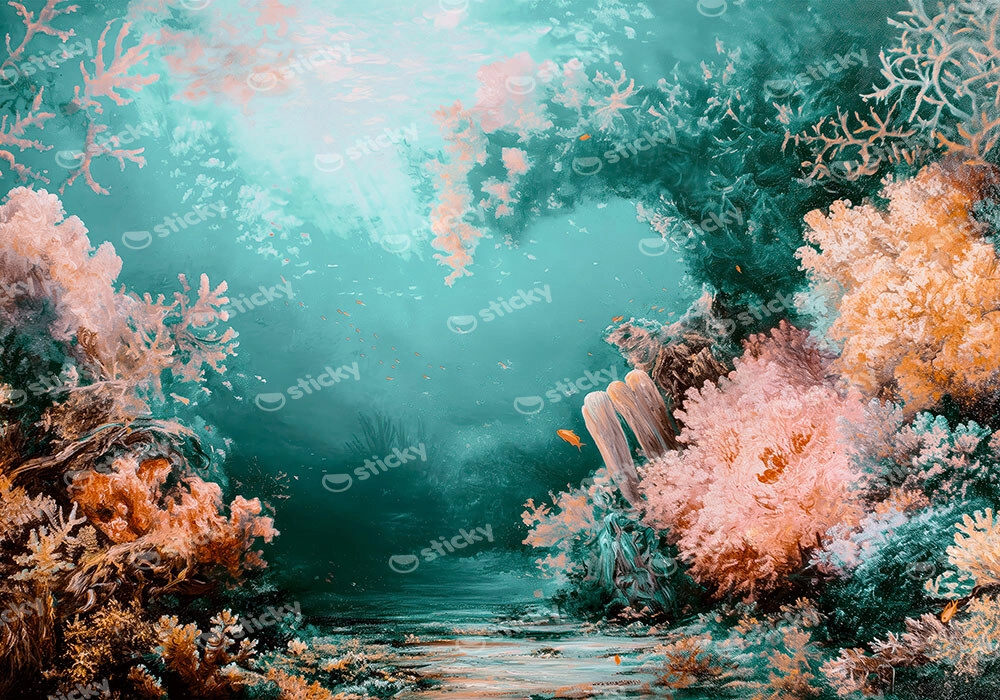Πίνακας σε Καμβά VINTAGE PASTEL CORAL REEF 6
