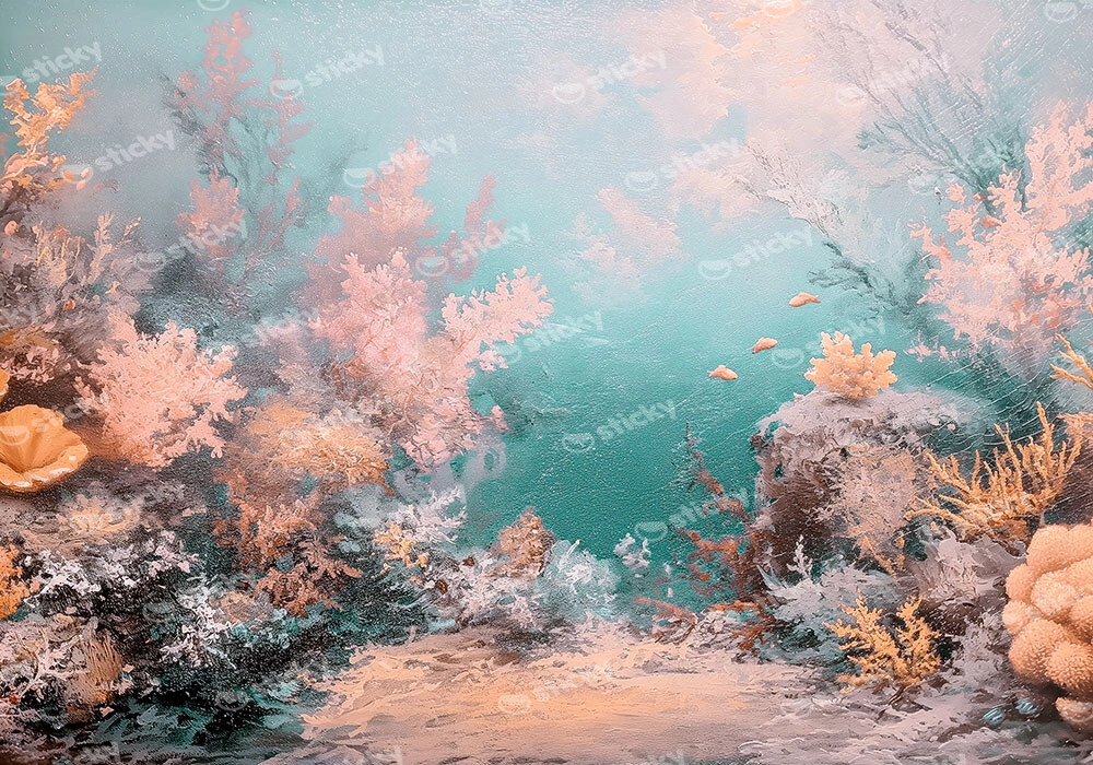 Πίνακας σε Καμβά VINTAGE PASTEL CORAL REEF 7