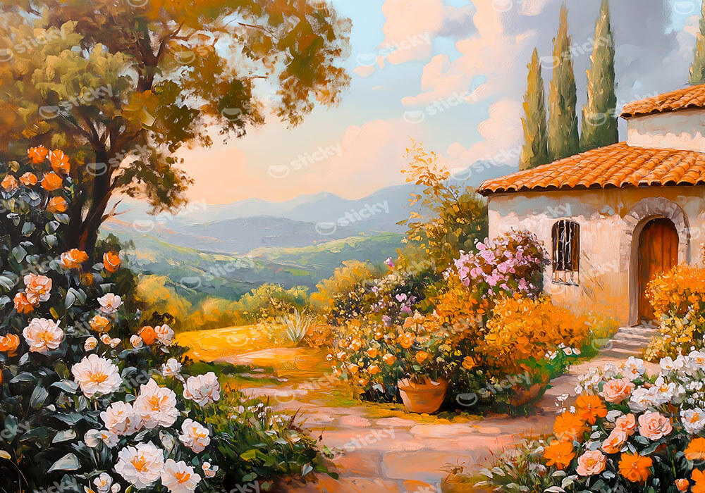 Πίνακας σε Καμβά VINTAGE PASTEL COUNTRYSIDE 3