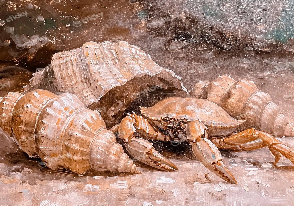 Πίνακας σε Καμβά VINTAGE PASTEL CRAB 6