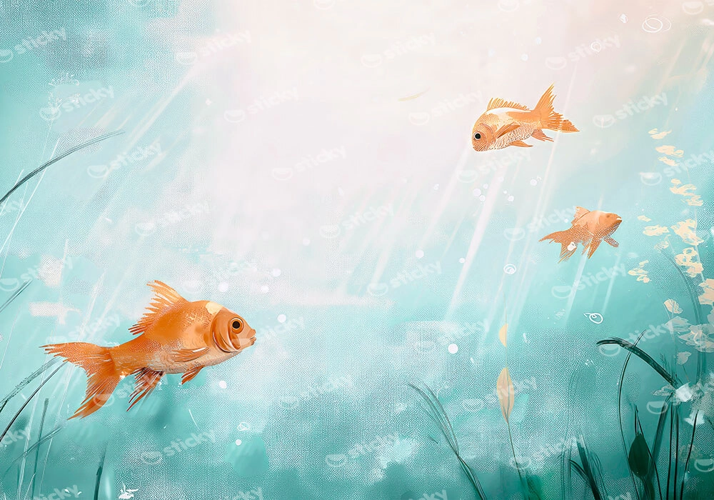 Πίνακας σε Καμβά VINTAGE PASTEL FISH 5
