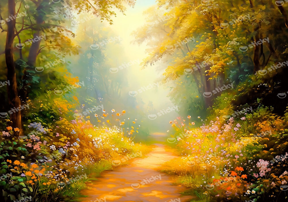 Πίνακας σε Καμβά VINTAGE PASTEL FOREST PATH 3