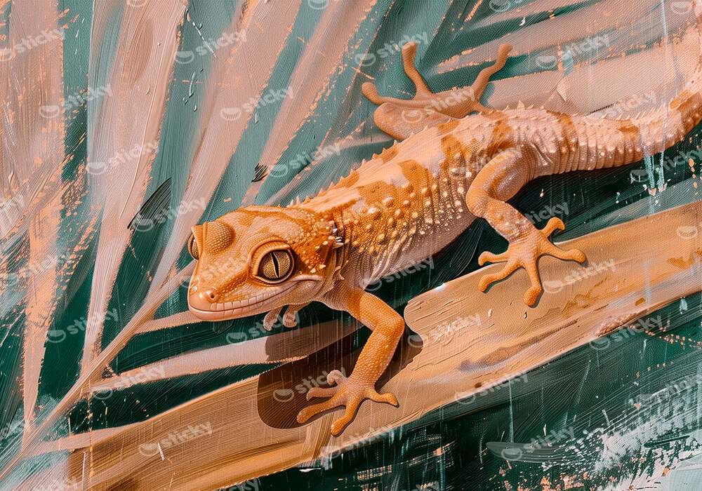 Πίνακας σε Καμβά VINTAGE PASTEL GEKO 2