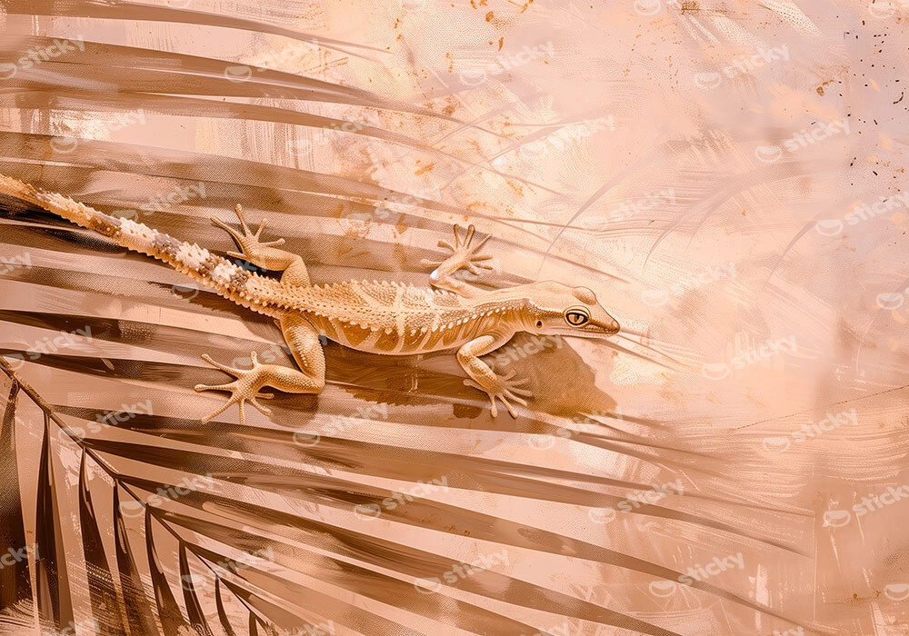 Πίνακας σε Καμβά VINTAGE PASTEL GEKO 3
