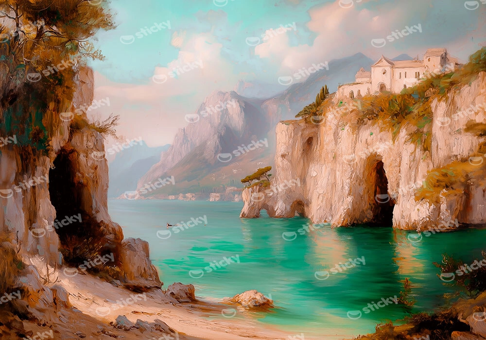 Πίνακας σε Καμβά VINTAGE PASTEL SECRET BEACH 2