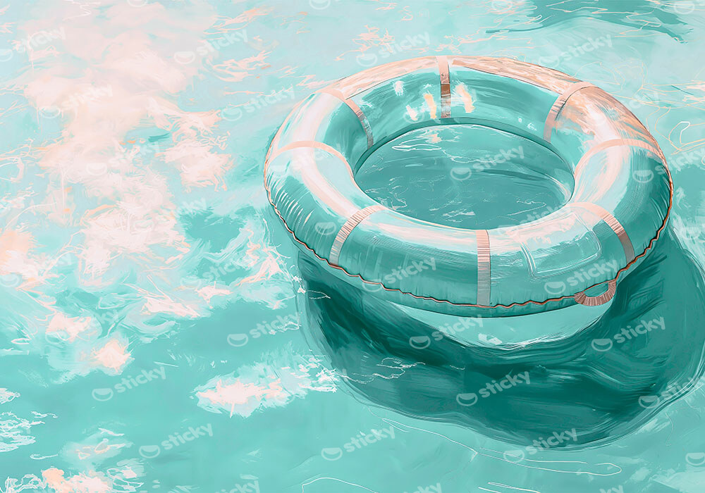 Πίνακας σε Καμβά VINTAGE PASTEL SWIM RING 6