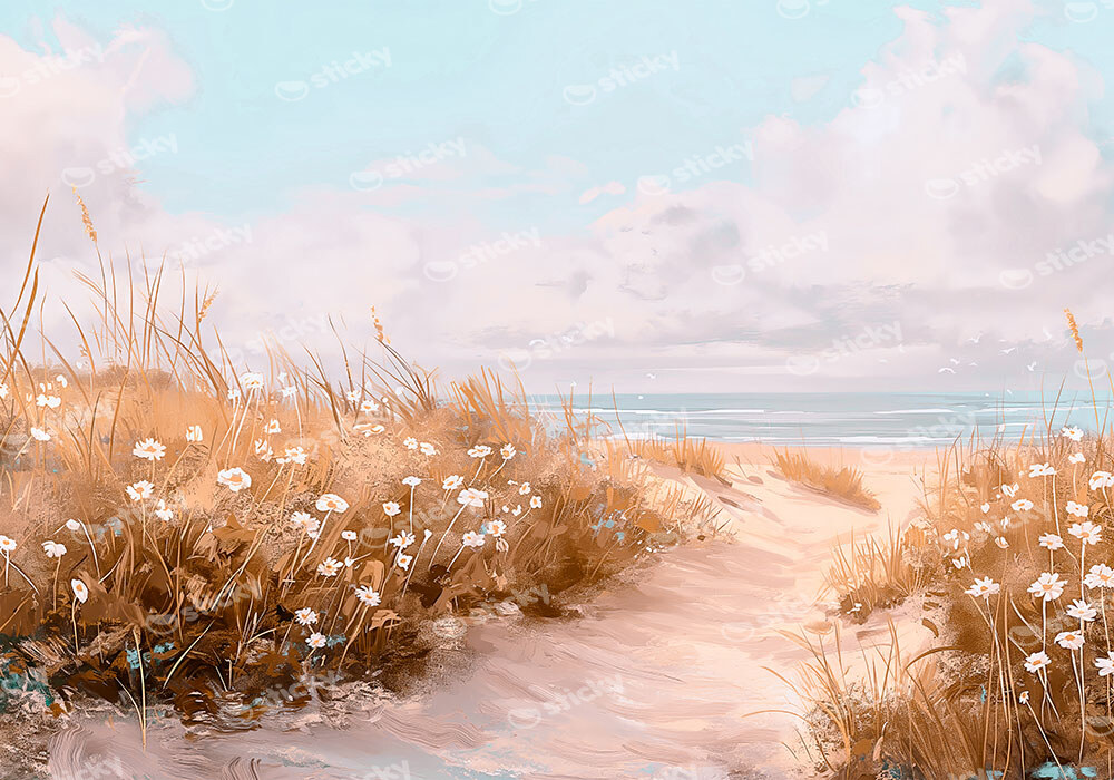 Πίνακας σε Καμβά VINTAGE PASTEL BEACH PATH 8