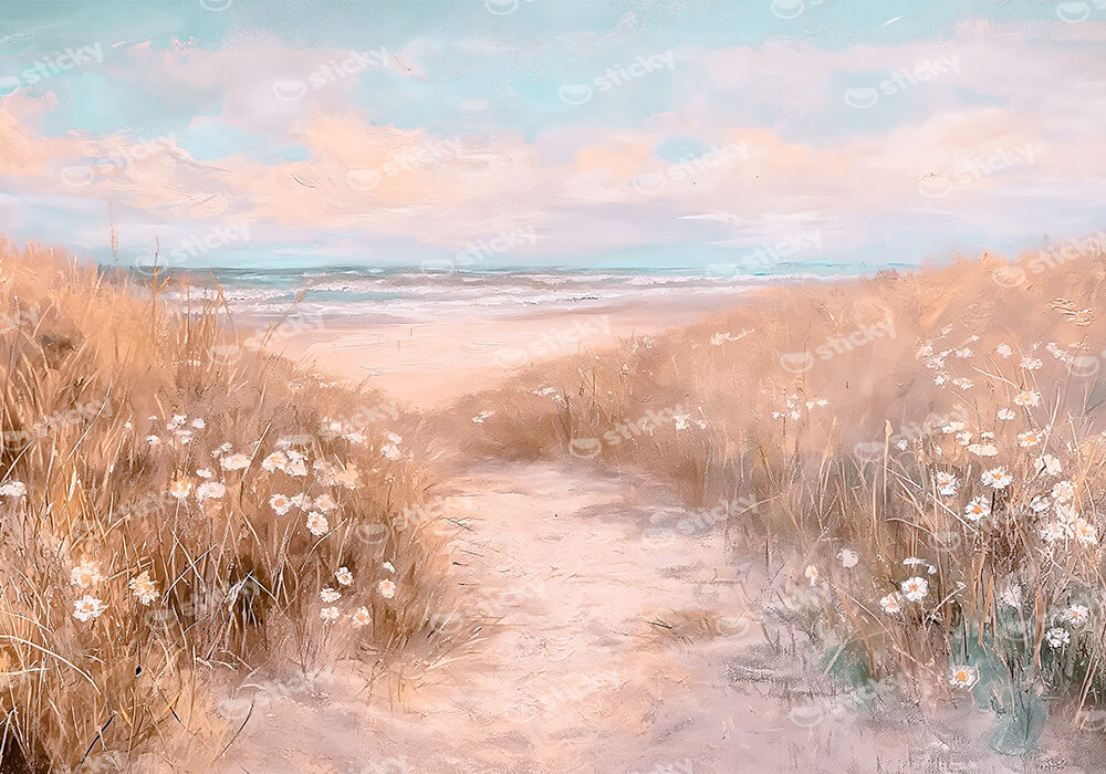 Πίνακας σε Καμβά VINTAGE PASTEL BEACH PATH 9