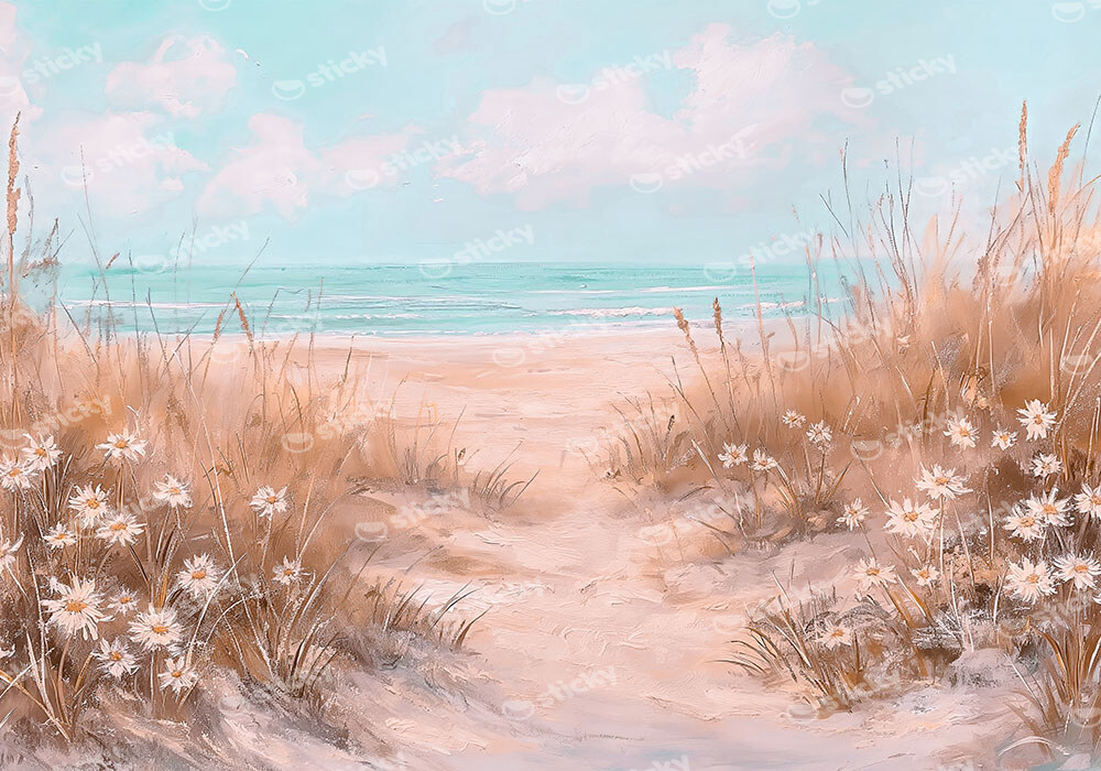 Πίνακας σε Καμβά VINTAGE PASTEL BEACH PATH 10