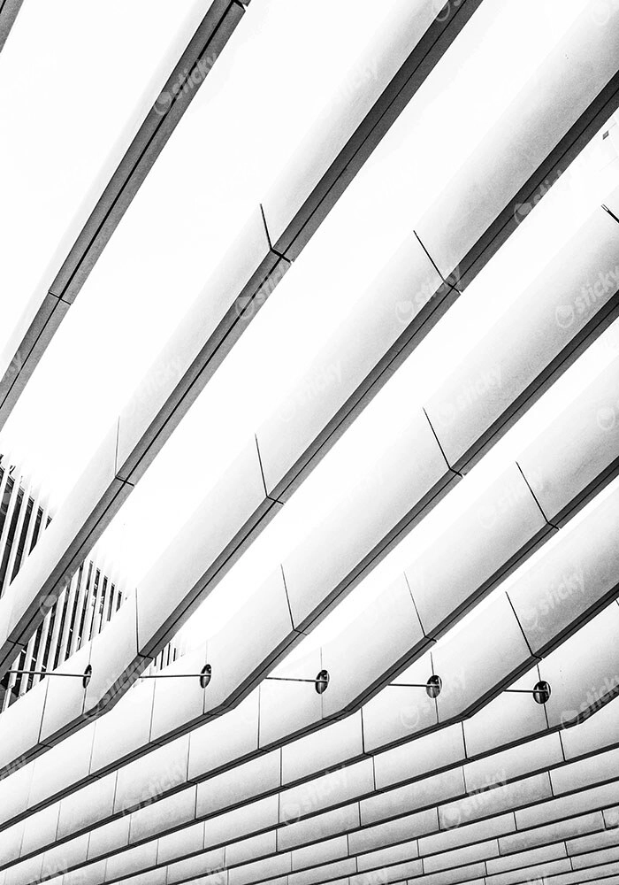 Πίνακας σε Καμβά BLACK AND WHITE ARCHITECTURAL BEAMS