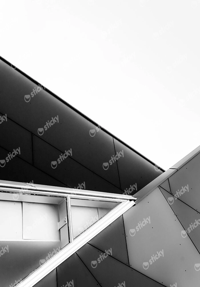 Πίνακας σε Καμβά BLACK AND WHITE ARCHITECTURAL COMPLEX GEOMETRIC SHAPES